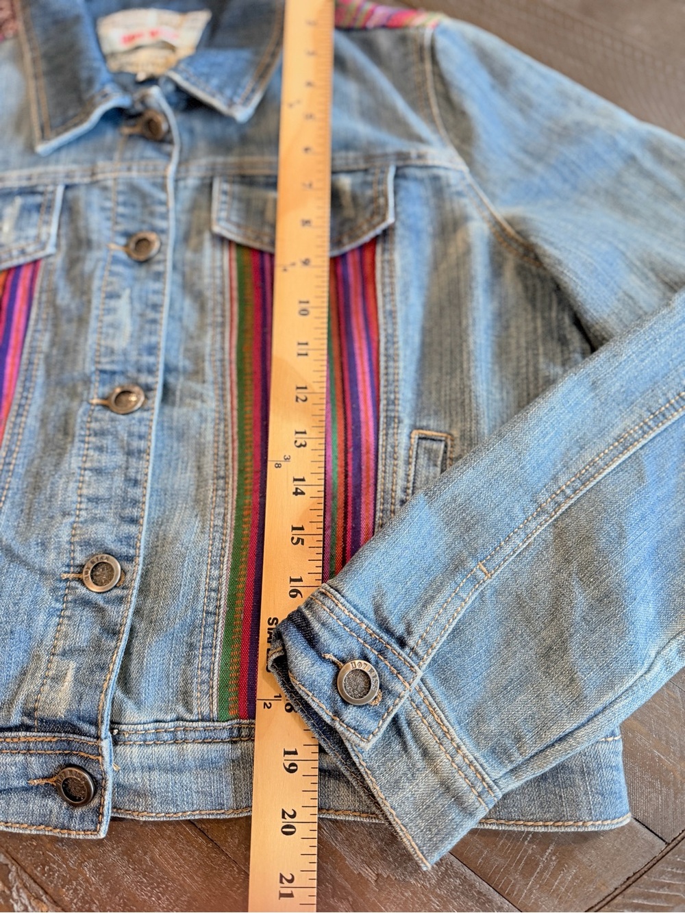 Vintage Y2K Hot Kiss Patchwork Denim Jacket Women’s XL - Picture 5 of 6